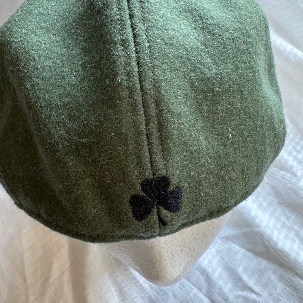 Men's Boston Scally “the limerick” Xxl flat wool Cap - Black & Olive - Picture 3 of 6